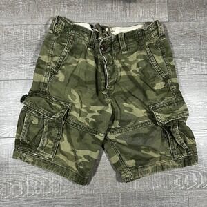 Vintage Abercrombie & Fitch Cargo Shorts Mens 33 Camo Retro Paratrooper